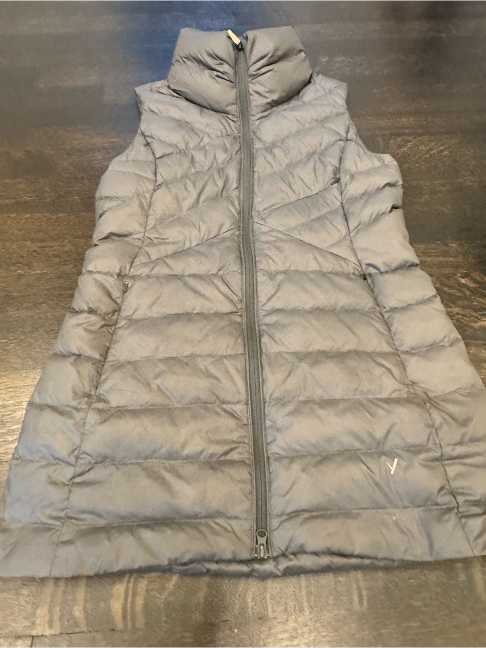 Indyeva Women's Long Down Puffer Vest - Moorland Green, Size Large (L/G)